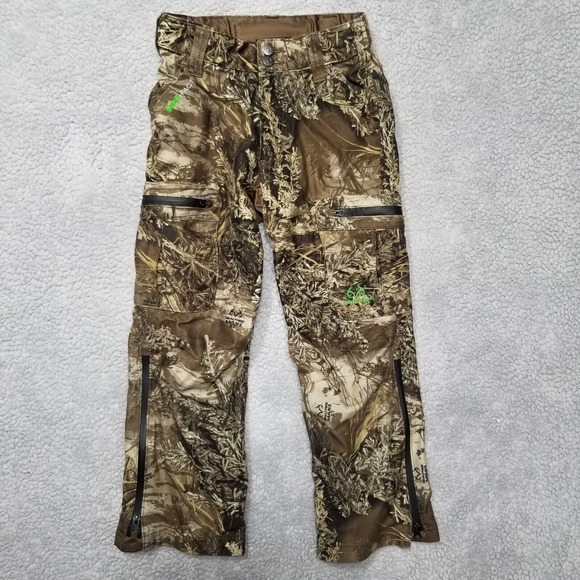 Real Tree SCENT-FACTOR, EDGE Boys Lined Camo Multi Pocket Pants Size‎ Medium - Picture 1 of 13